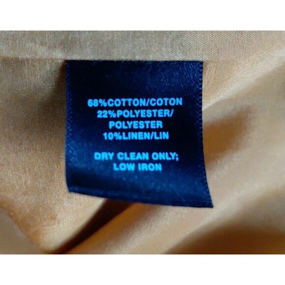 Lafayette 148 NY Size 4 Gold 2 Button Down Cotton/Linen Pockets Jacket Blazer - Picture 9 of 10